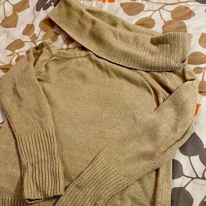 Cow neck long sleeve sweater